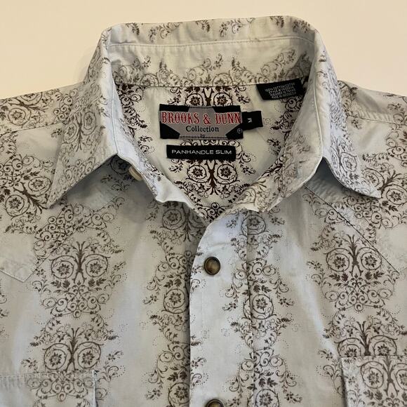 Panhandle Slim Brooks & Dunn Collection Shirt Mens M Western Pearl Snap Blue - Picture 6 of 16